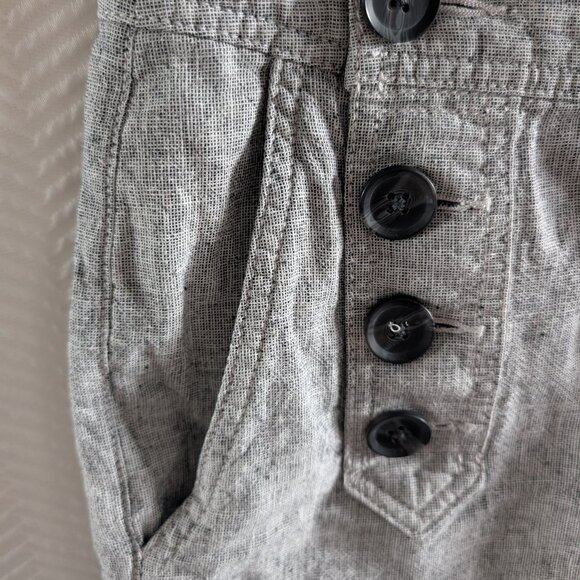 EXPRESS Linen Blend Grey Sailor Shorts Size 6 Summer Nautical Coastal - Picture 7 of 8